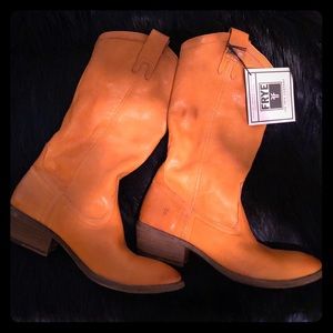 Frye Orange Combat & Moto Boots